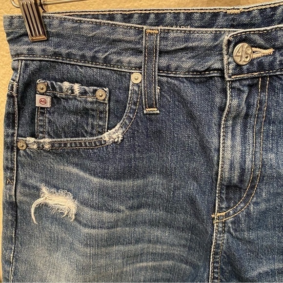 AG Women Blue The Sadie High-Rise Ripped Raw Hem Jean Shorts Size 27R - Picture 3 of 9
